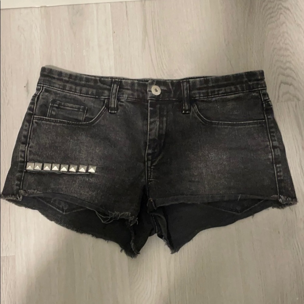 blank nyc denim studded shorts